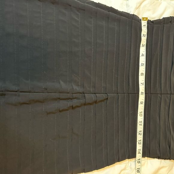 Adrianna Papell women's dress mini ruffles pleated 3/4 sleeve black mesh top - Picture 13 of 15